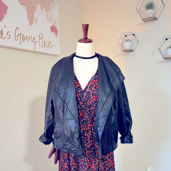 a new day Jackets & Blazers - XL Faux Leather Zip Up Jacket